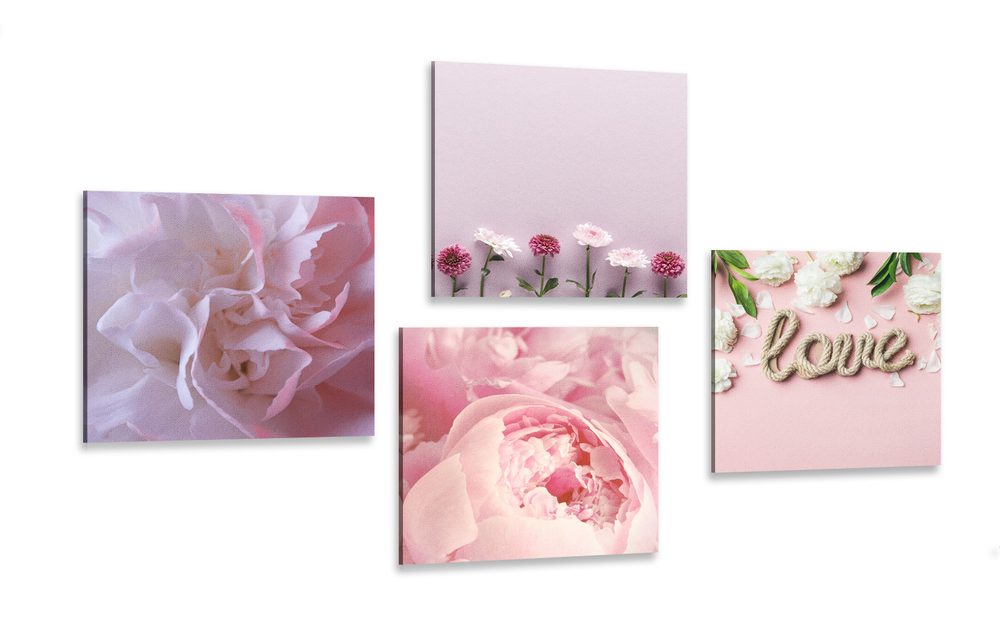 Képszett virágok halvány rózsaszín árnyalatban