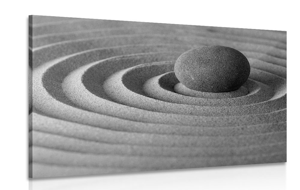 Kép pihenő kő fekete fehérben