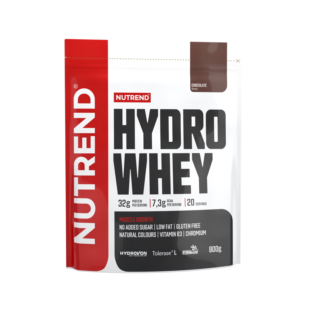 Natív tejsavófehérje izolátum Nutrend Hydro Whey 800g  csoki