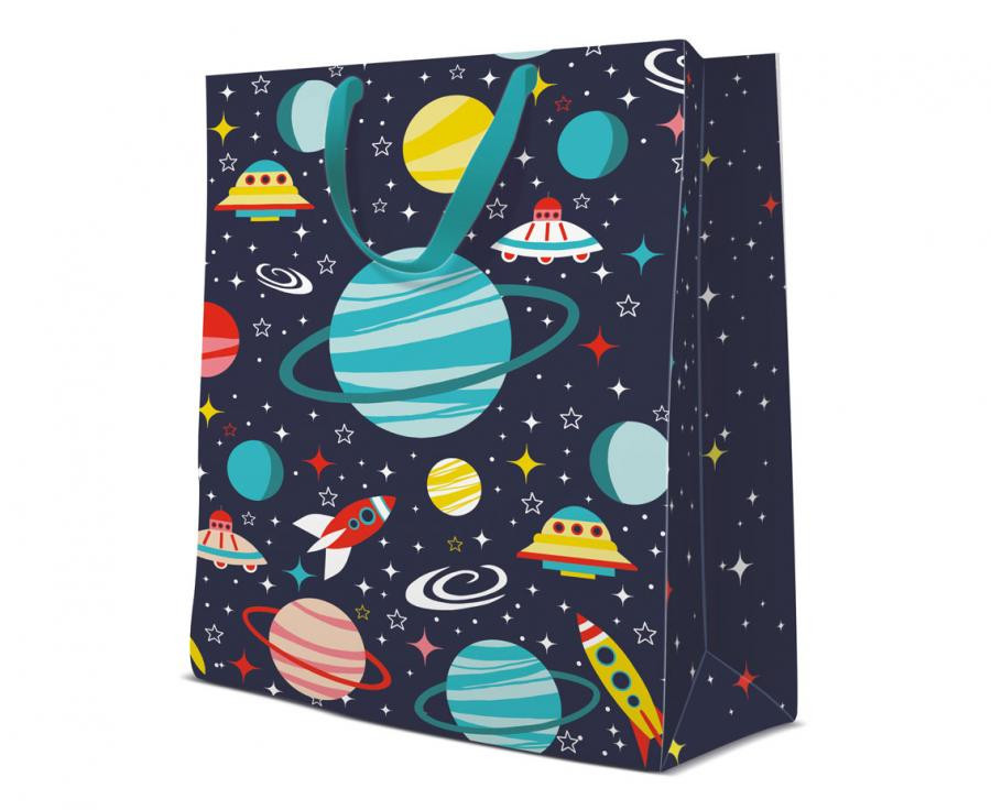 Űr Space papír ajándéktasak 30x41x12 cm
