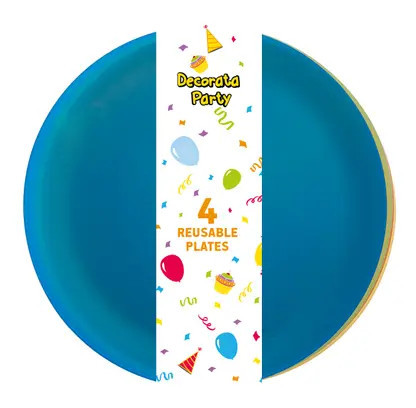 Színes félig átlátszó műanyag tányér 4 db-os