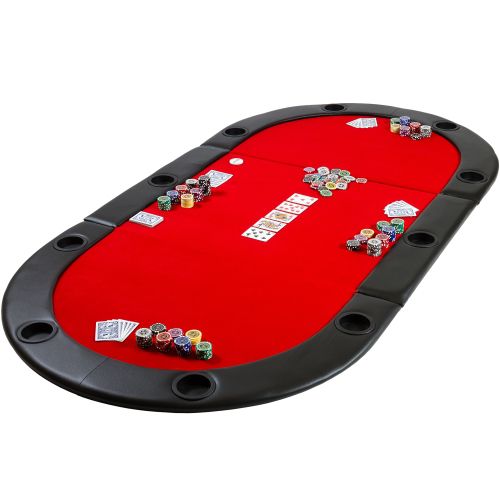 GamesPlanet® Póker asztallap kihajtható 180 x 79 cm piros