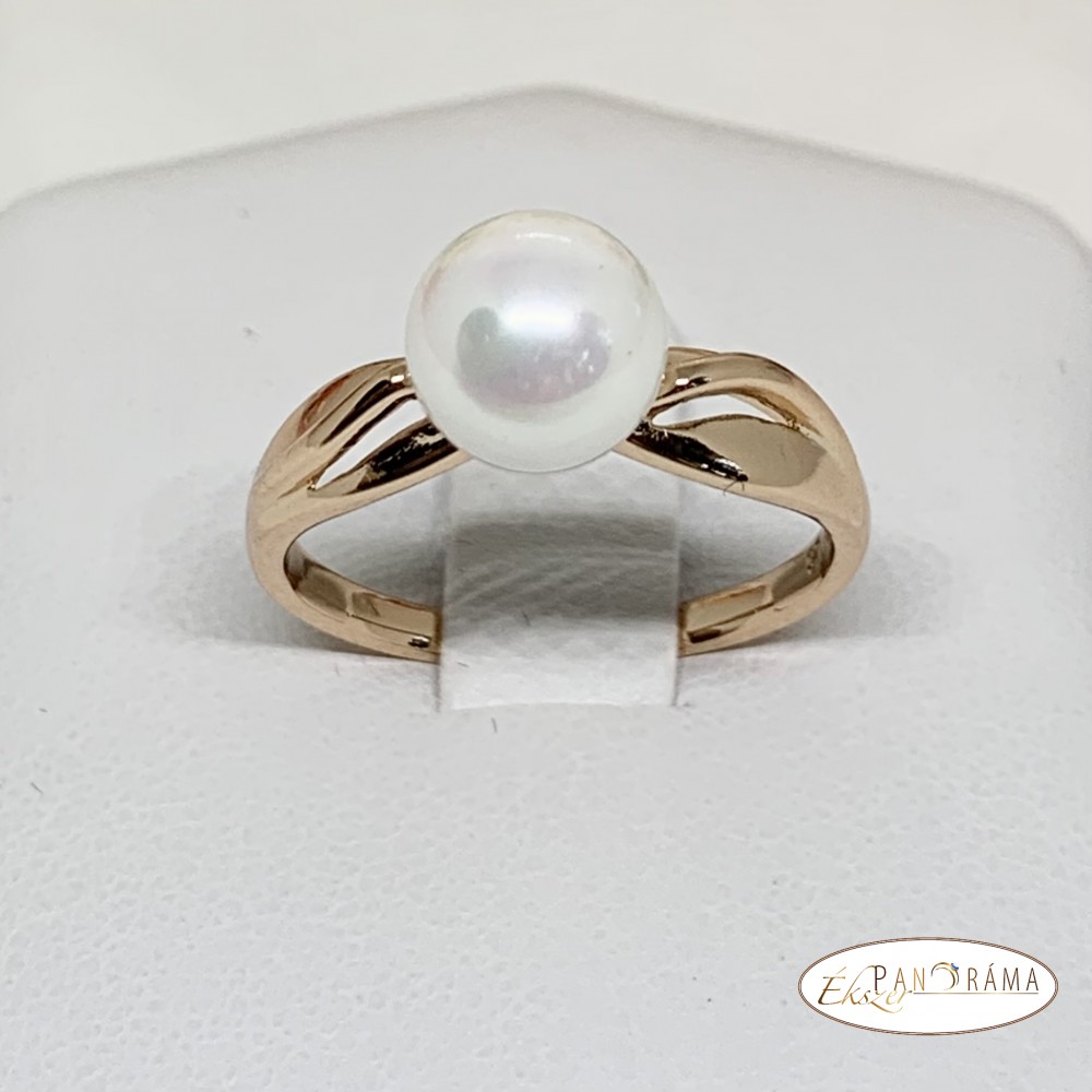 18 K Gold Filled antiallergén gyűrű - Zaira pearl