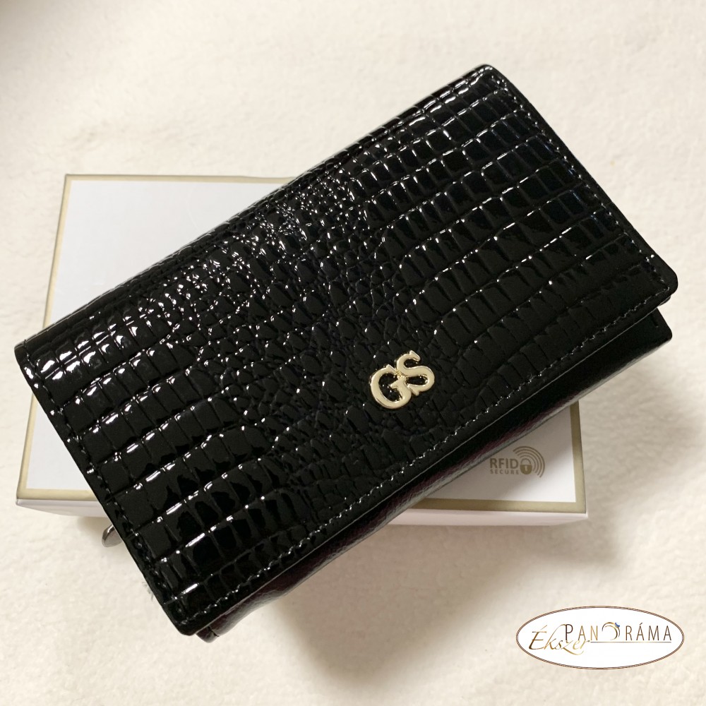 Bőr pénztárca RFID védelemmel - GS Grosso fekete