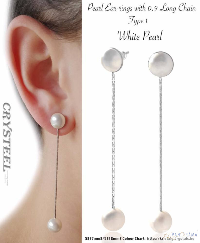 Crysteel® lógós fülbevaló - Pearl