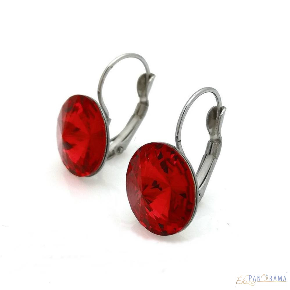 Swanis®  kristályos francia kapcsos fülbevaló - piros 12 
