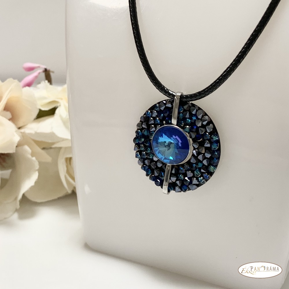 Swanis®  kristályos nyaklánc - Rocks Light Blue DeLite