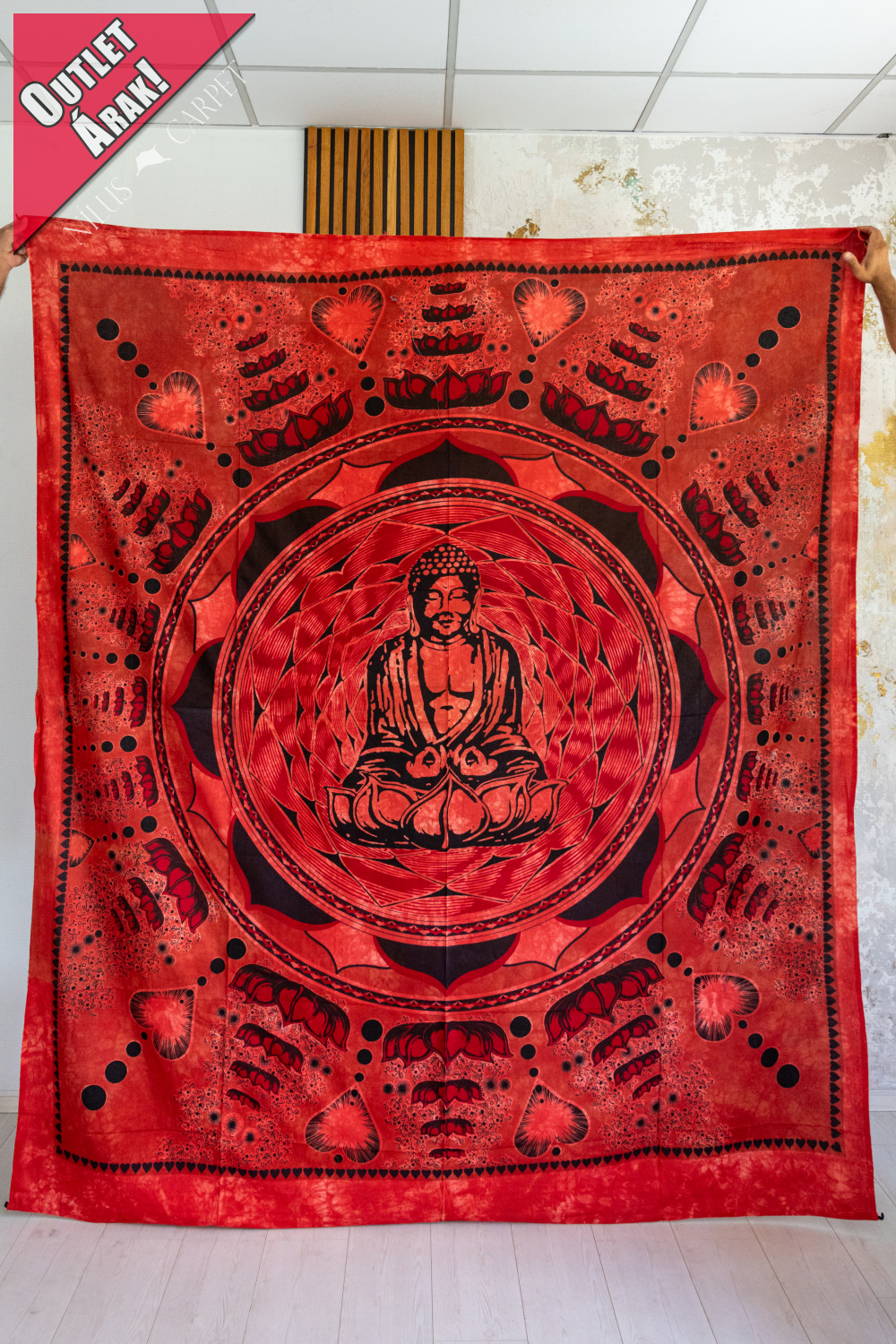 Latika Indiai Buddha pamut Terra Szives ágytakaró 205x230cm