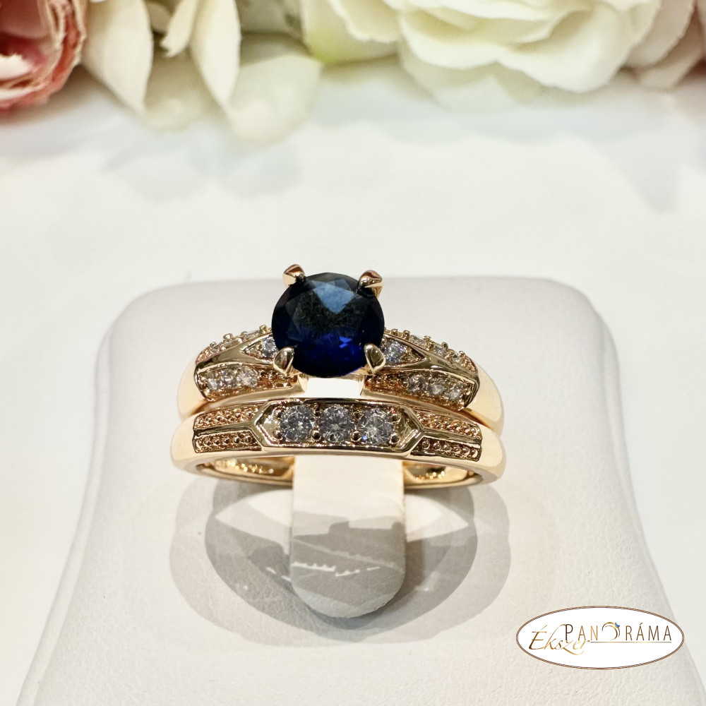 18 K Gold Filled páros gyűrű - Diána blue