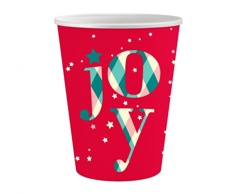 Karácsonyi Red Joy papír pohár 6 db-os 250 ml