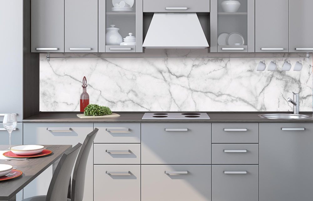 Öntapadó konyha fotótapéta fehér márvány