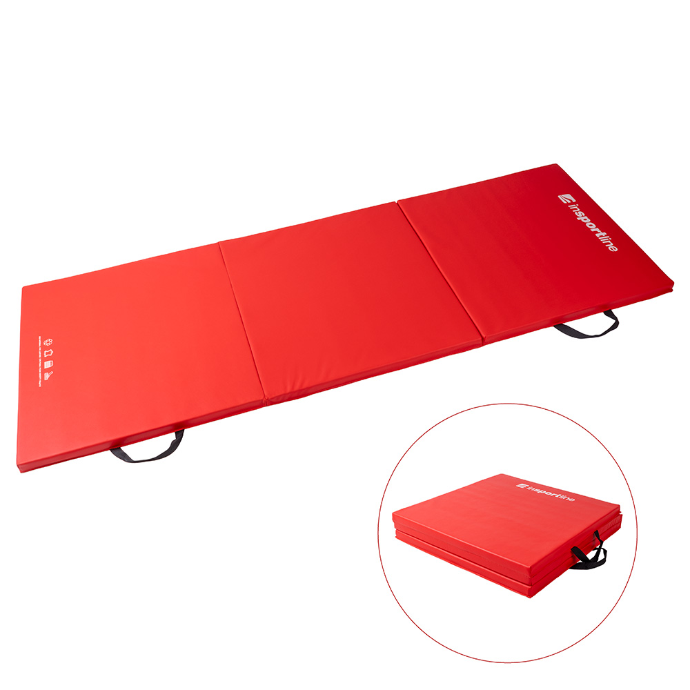 Összehajtható gimnasztikai szőnyeg inSPORTline Trifold 180x60x5 cm  piros