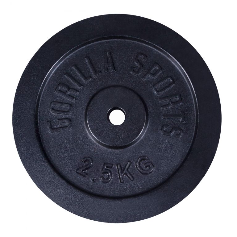 Gorilla Sports Öntöttvas súlytárcsa fekete  2,5 kg