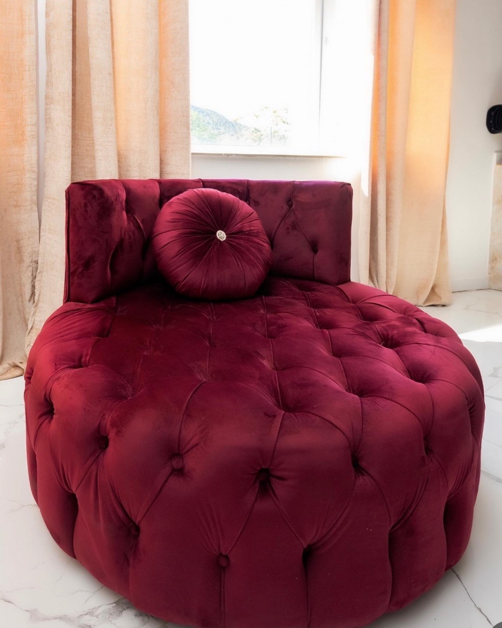 Raffles Chesterfield Rose (Dark red) exkluizív fotel - Bordó