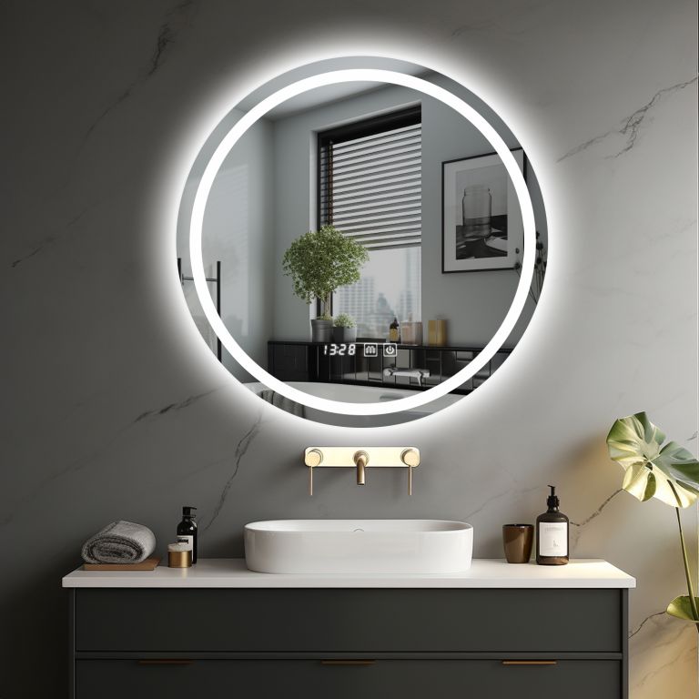 IREDA  Fürdőszobai LED tükör világítással kerek 70 cm