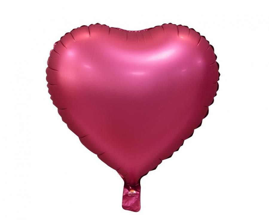 Matt Dark Pink Heart, Rózsaszín szív fólia lufi 37 cm