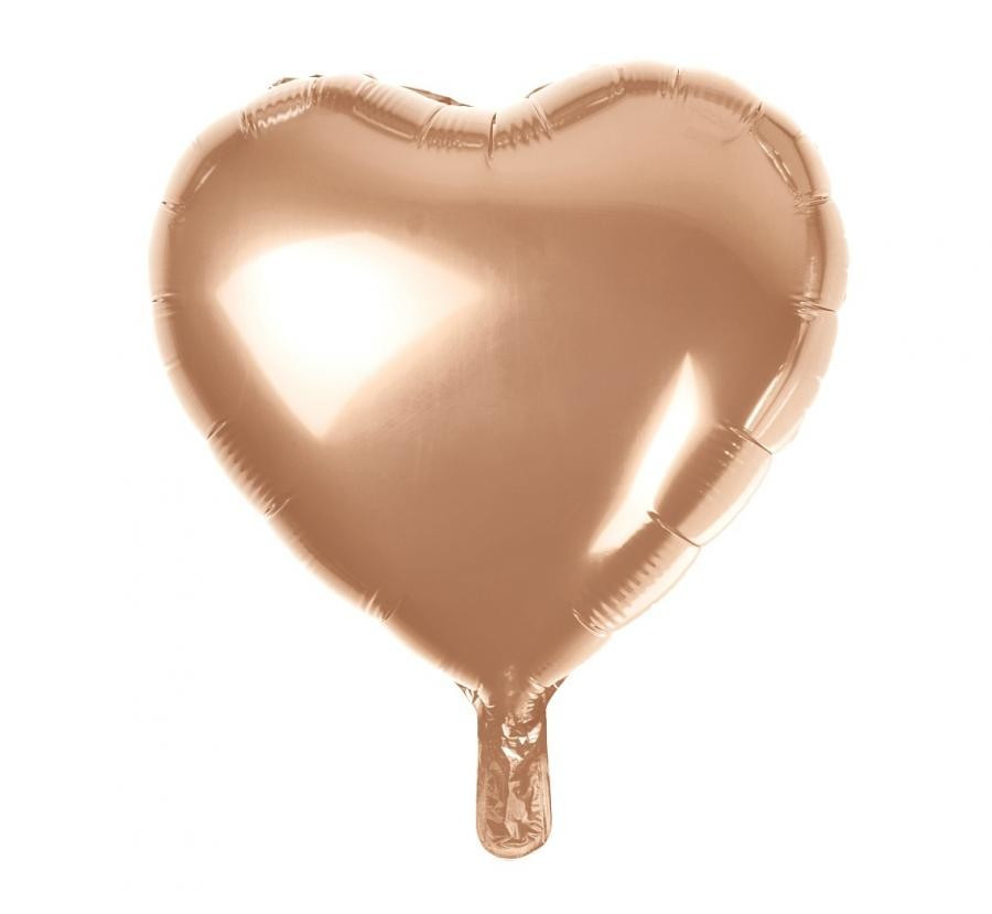 Rose Gold Heart, Rózsaszín szív fólia lufi 37 cm