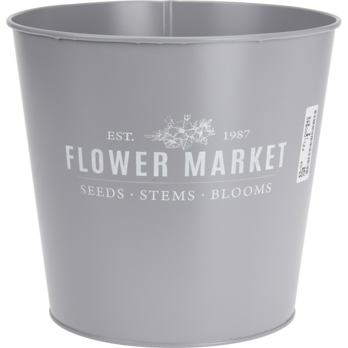 Flower market fém virágtartó kaspó, szürke, 18 x 16 cm