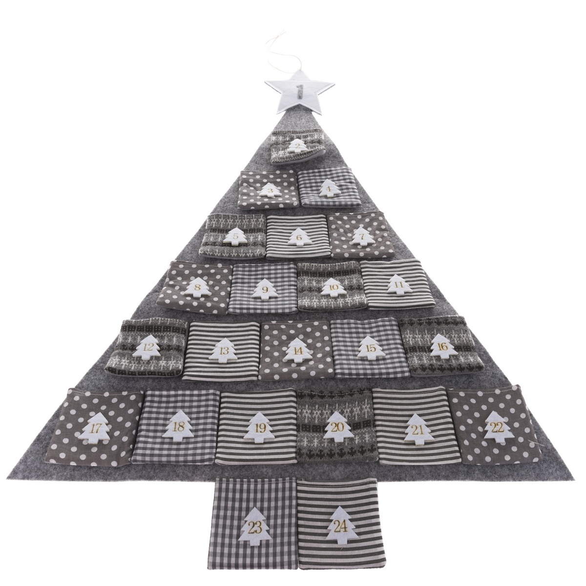 Gray tree textil adventi naptár, 68 x 68 cm