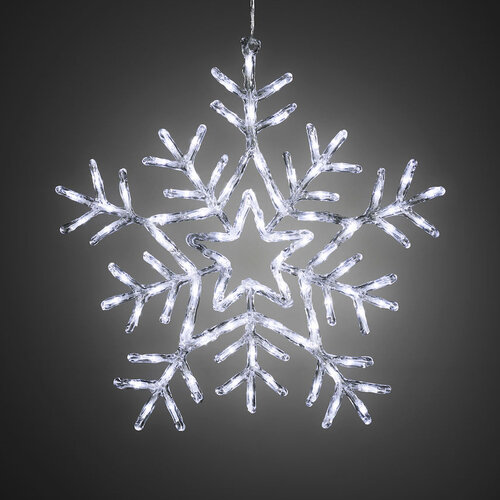 Hópehely karácsonyi kültéri dekoráció 90 LED-del, természetes fehér, 58 x 58 cm
