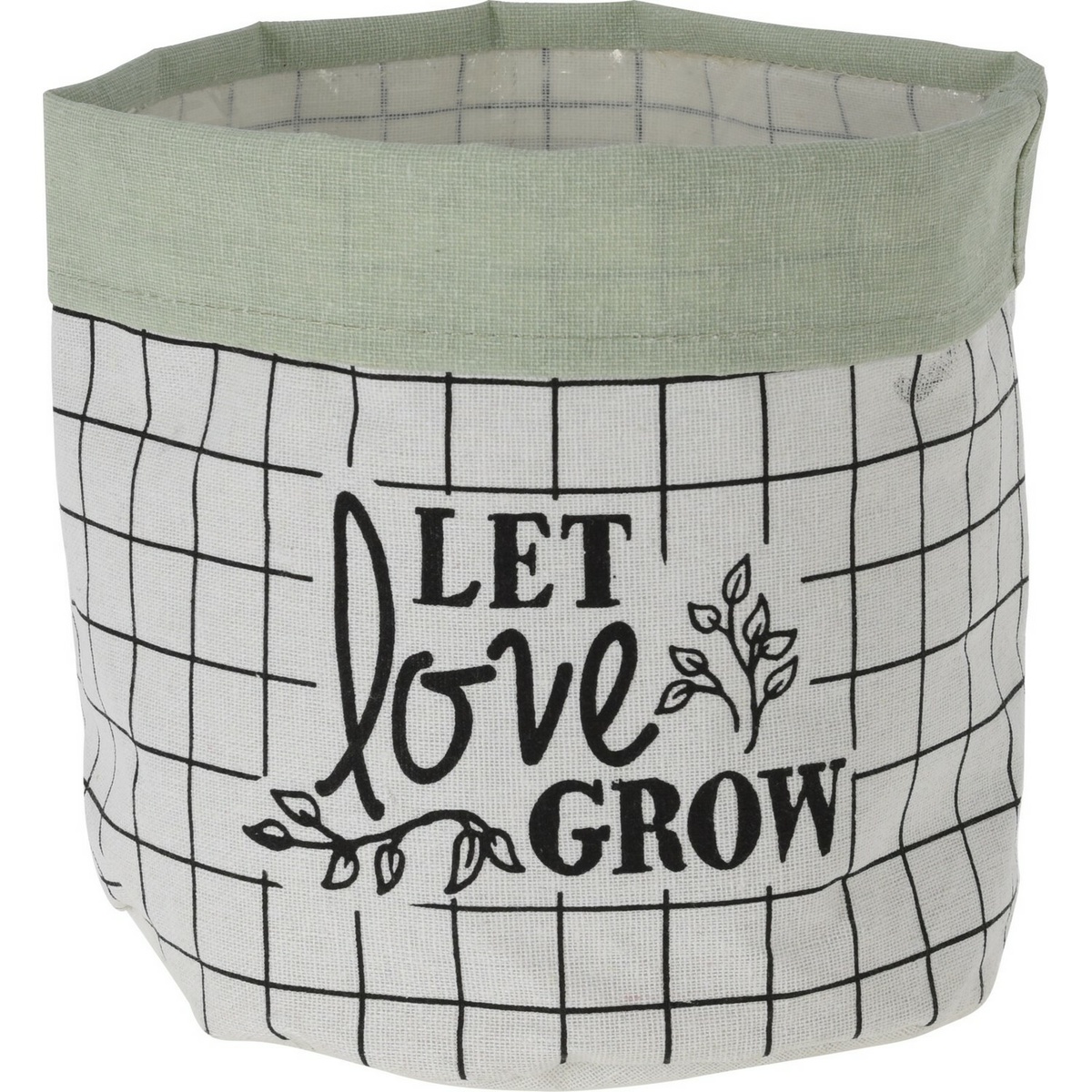 Let Love Grow textil virágtartó kaspó, 20 x 1 8 cm, világoszöld