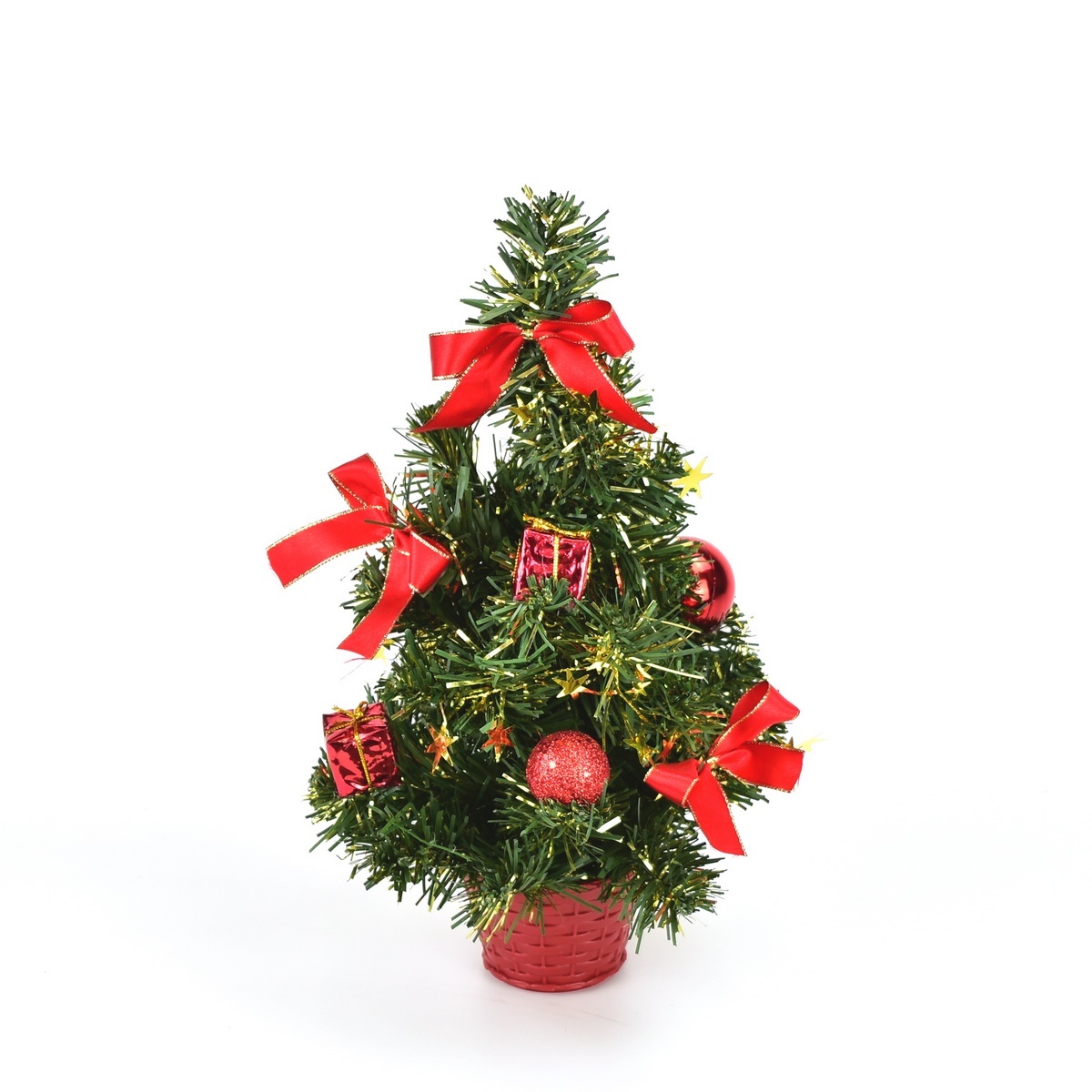 Lisa díszített karácsonyfa piros, 30 cm