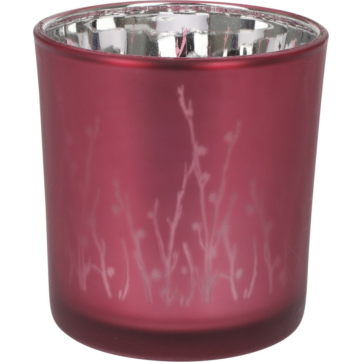 Meissa üveg gyertyatartó, rózsaszín, 7 x 8 cm