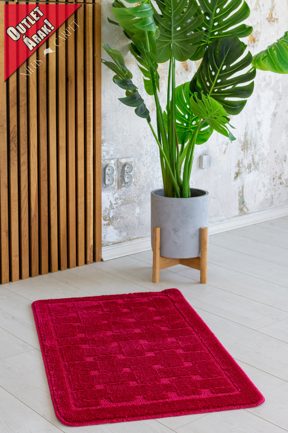  Nordic piros kis kockás Fürdőszoba szőnyeg 50x80cm
