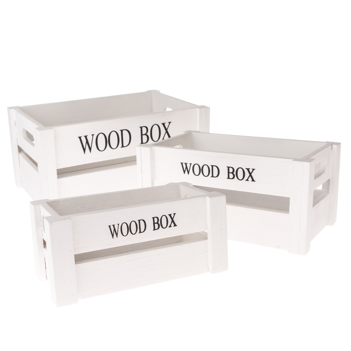 Wood Box fadoboz készlet, 3 db, fehér