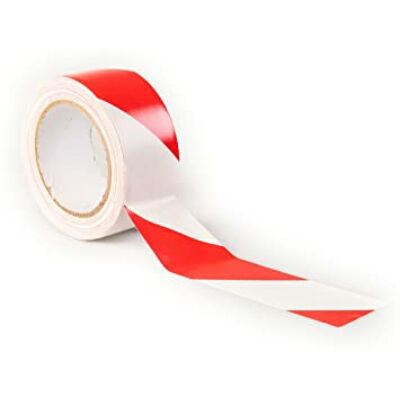 Biztonsági Duct Tape Piros/Fehér (padlójelölő szalag)
