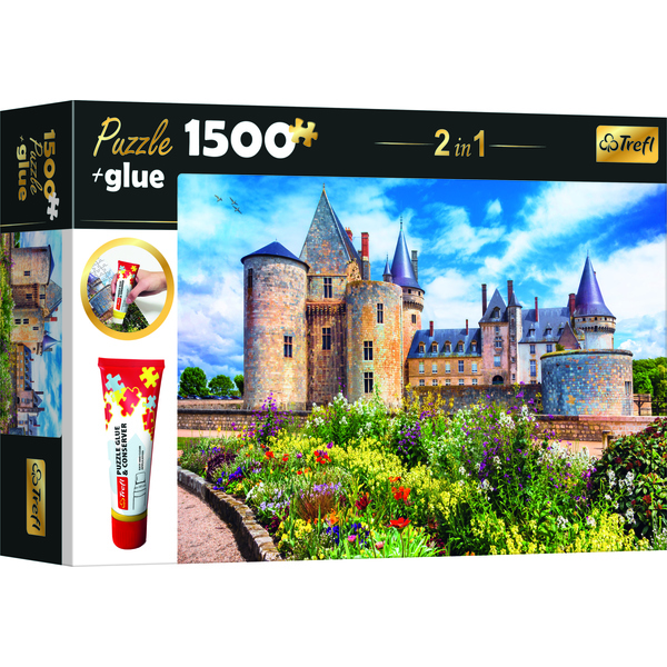 Trefl: Loire menti kastély puzzle ragasztóval - 1500 darabos