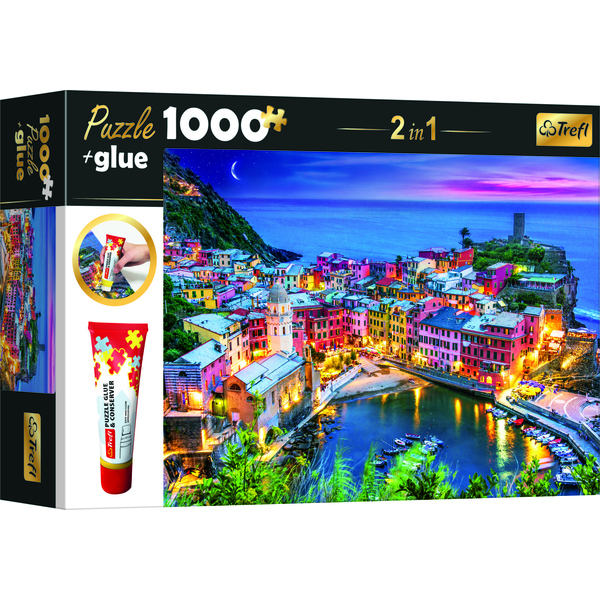 Trefl: Tengeri kilátás puzzle - 1000 darabos + ragasztó