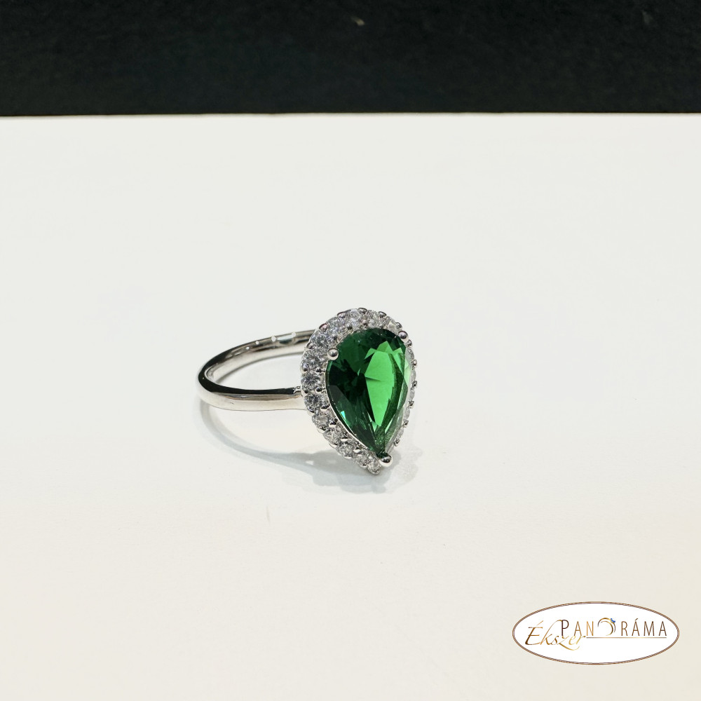 White Gold Filled kristályos  gyűrű - Anette Green