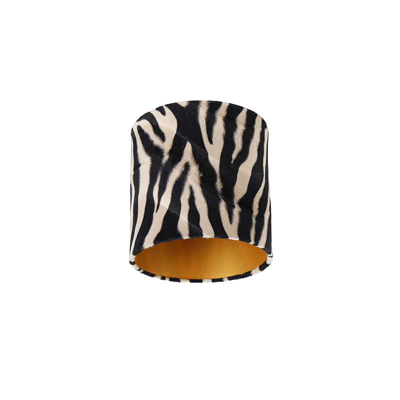 Velúr lámpaernyő zebra design 20/20/20 arany belül