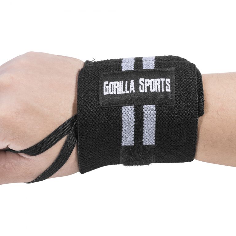 Gorilla Sports Csuklópánt fekete/ szürke 2 db