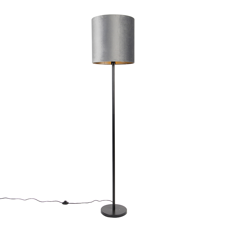 Modern állólámpa fekete árnyalatú szürke 40 cm - Simplo