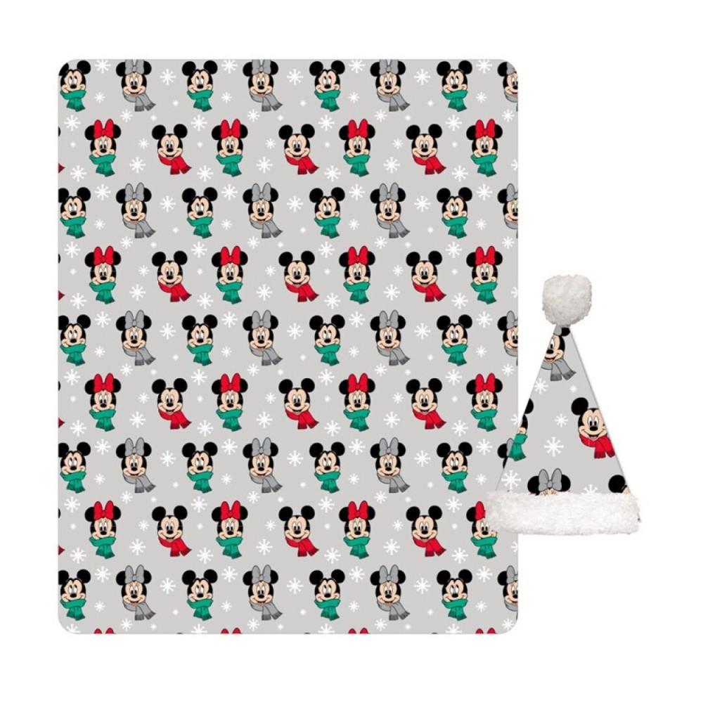 Disney Mickey, Minnie Noel coral fleece takaró és sapka szett