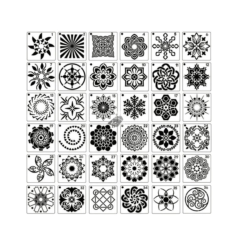 Stencil - Mandala mintás festősablon