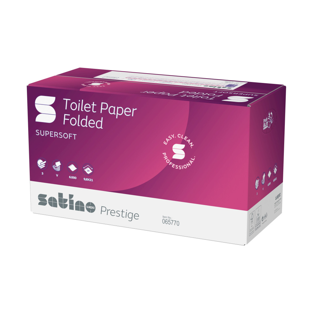 Satino Wepa Prestige hajtogatott toalettpapír cellulóz 3 réteg, 9,8x21cm, 30x200 lap