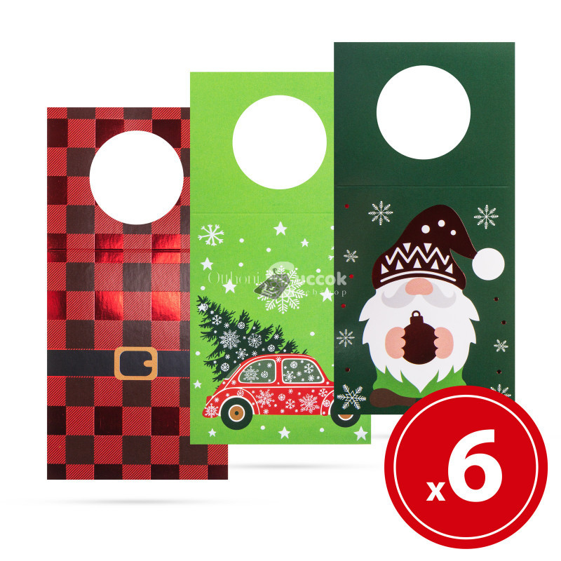 Family Karácsonyi italosüveg kártya - 6 db / csomag
