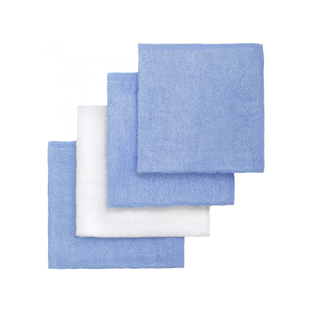 4 db-os kék és fehér bambusz mosdókendő szett - T-TOMI