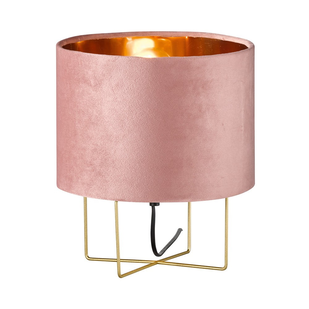 Rózsaszín asztali lámpa textil búrával (magasság 32 cm) Aura – Fischer & Honsel