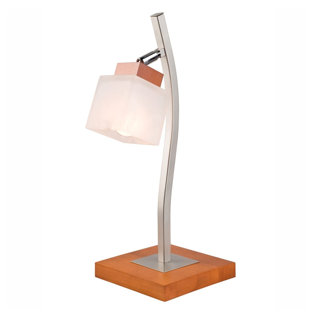Barna asztali lámpa üveg búrával (magasság 45 cm) Dana – LAMKUR