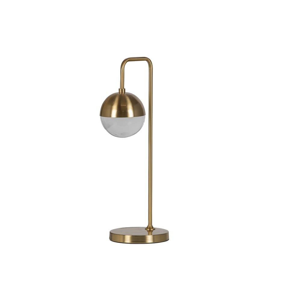 Bronzszínű asztali lámpa üveg búrával (magasság 61 cm) Globural – BePureHome