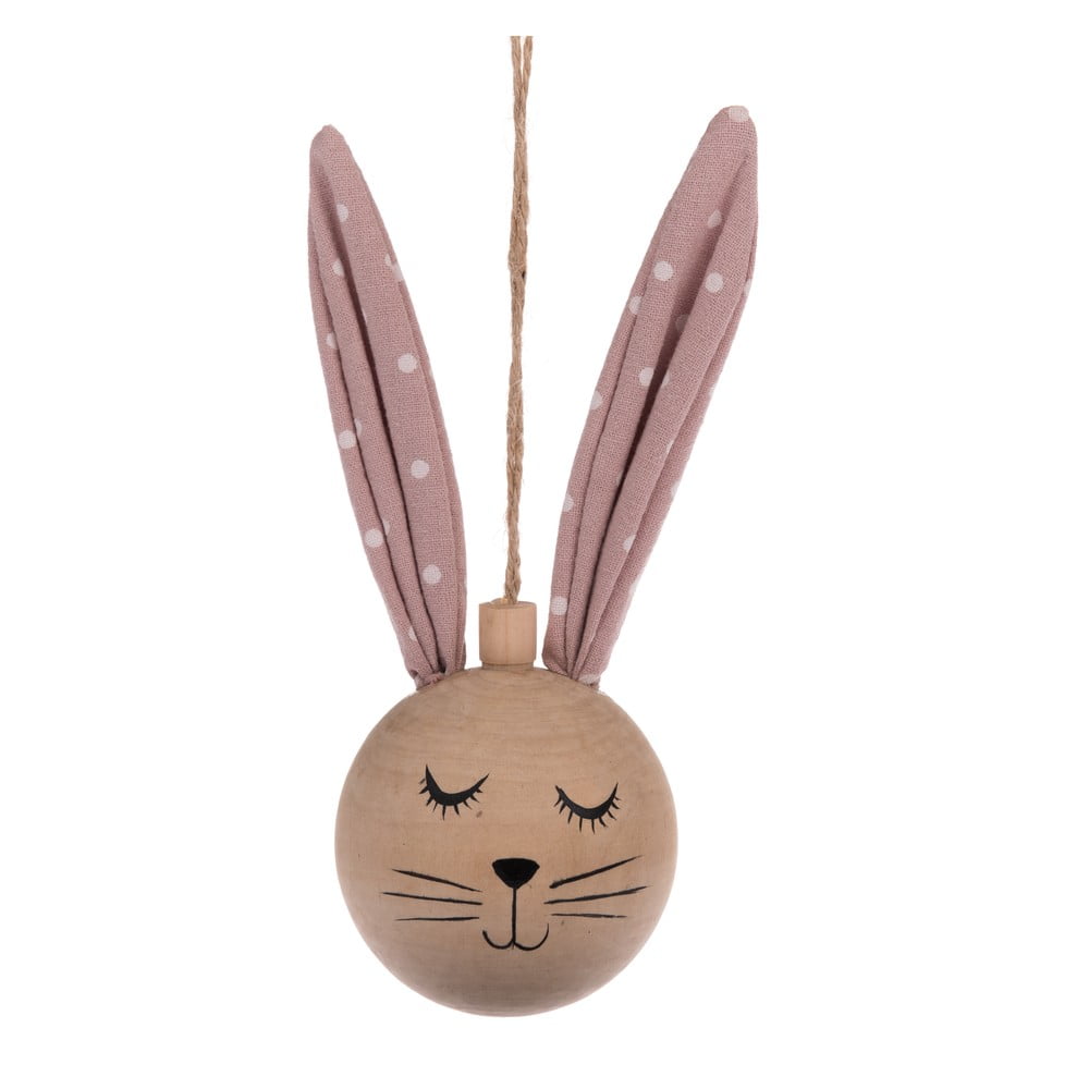 Bunny rózsaszín fa húsvéti függődísz - Dakls