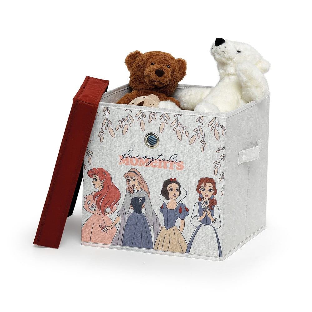 Disney Princess gyerek textil tárolókosár fedéllel, 30 x 30 x 30 cm - Domopak