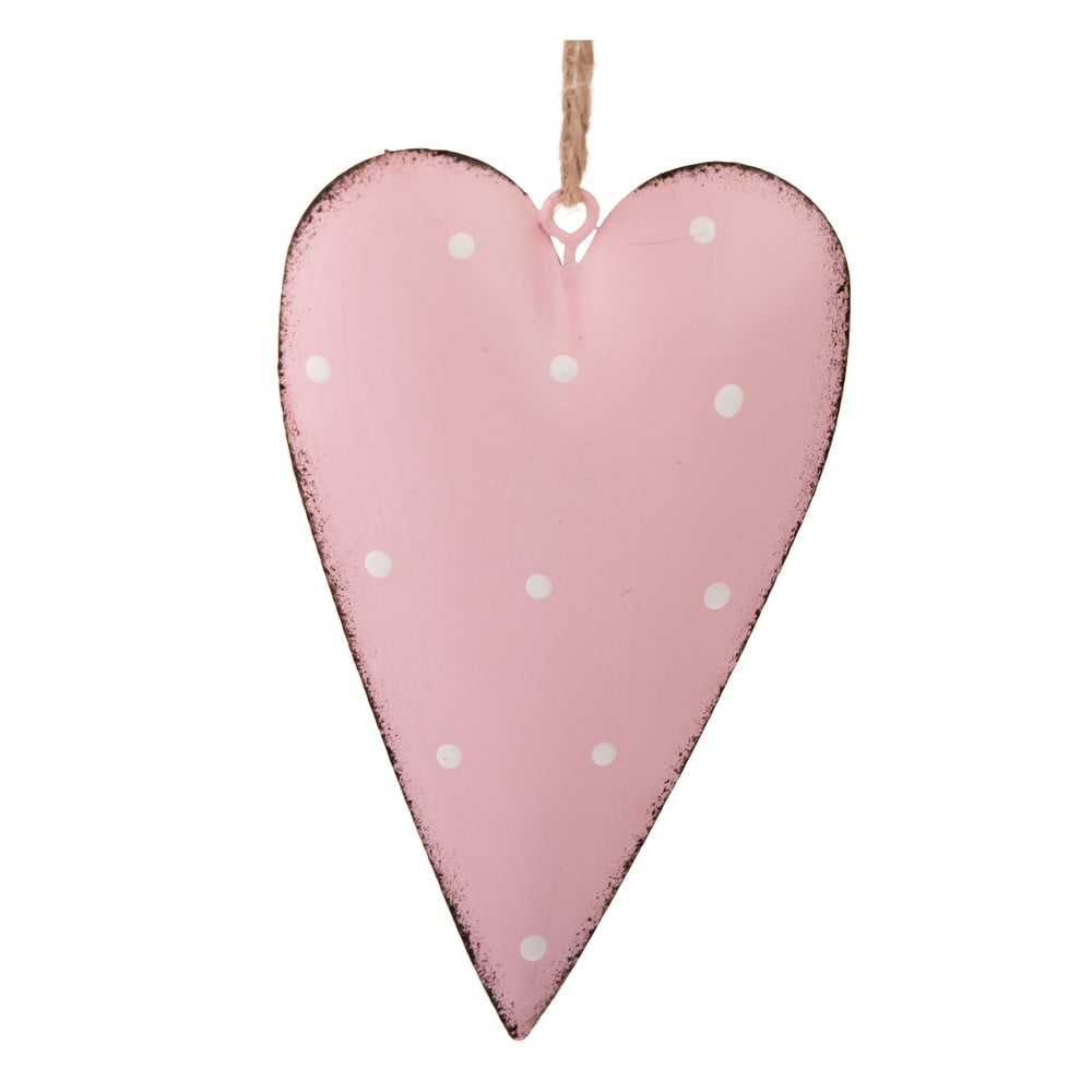 Dotty Heart 3 db rózsaszín függődísz fémből - Dakls