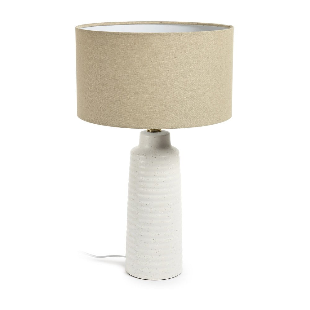Fehér asztali lámpa textil búrával (magasság 58 cm) Mijal – Kave Home
