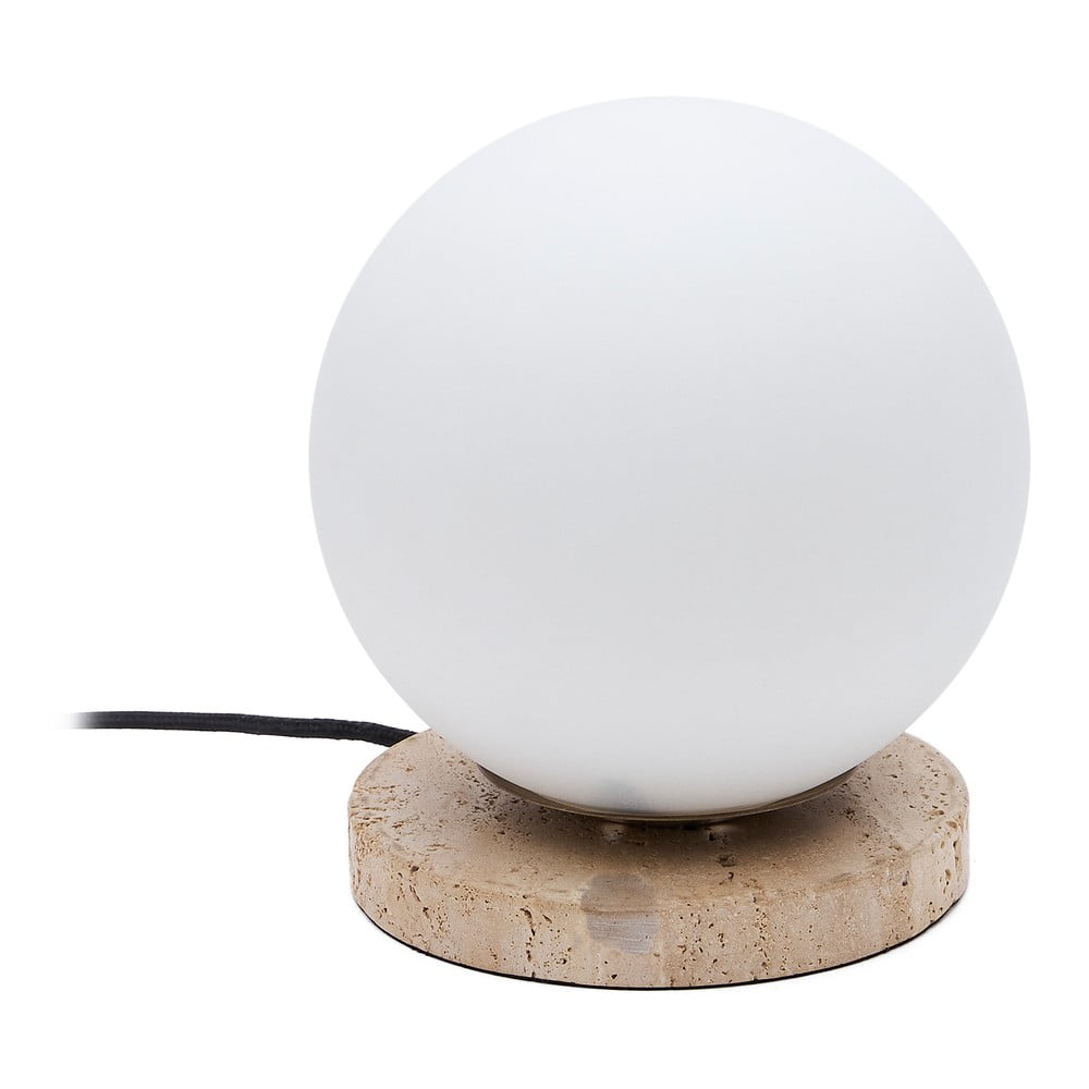 Fehér asztali lámpa üveg búrával (magasság 22 cm) Malachi – Kave Home