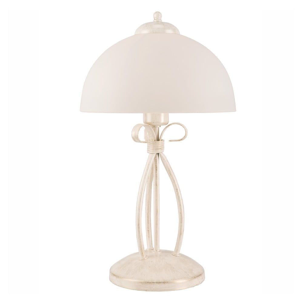 Fehér asztali lámpa üveg búrával (magasság 43 cm) Adelle – LAMKUR